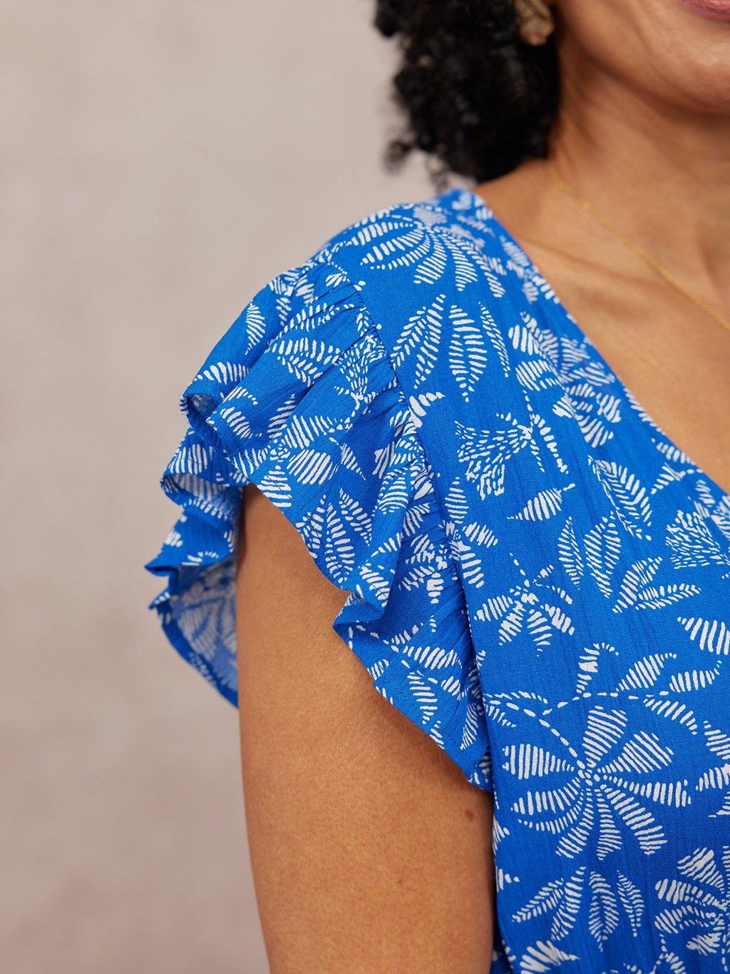 Susan Maxi Dress - Blue & White Floral Print