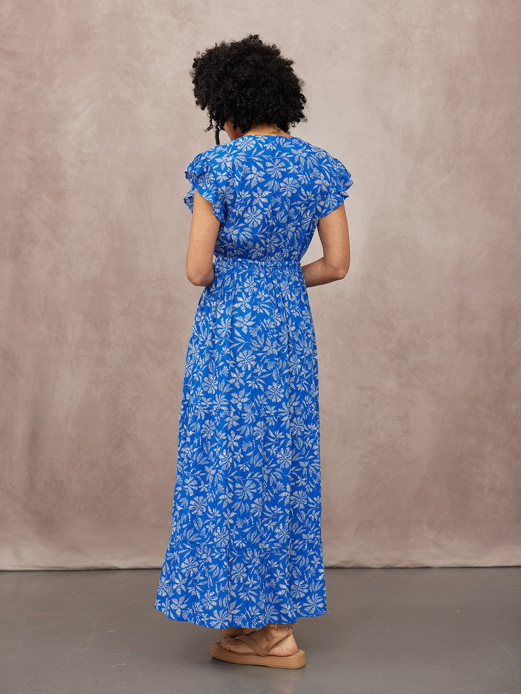Susan Maxi Dress - Blue & White Floral Print
