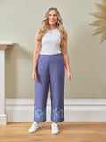 Verity Embroidered Trouser - Blue