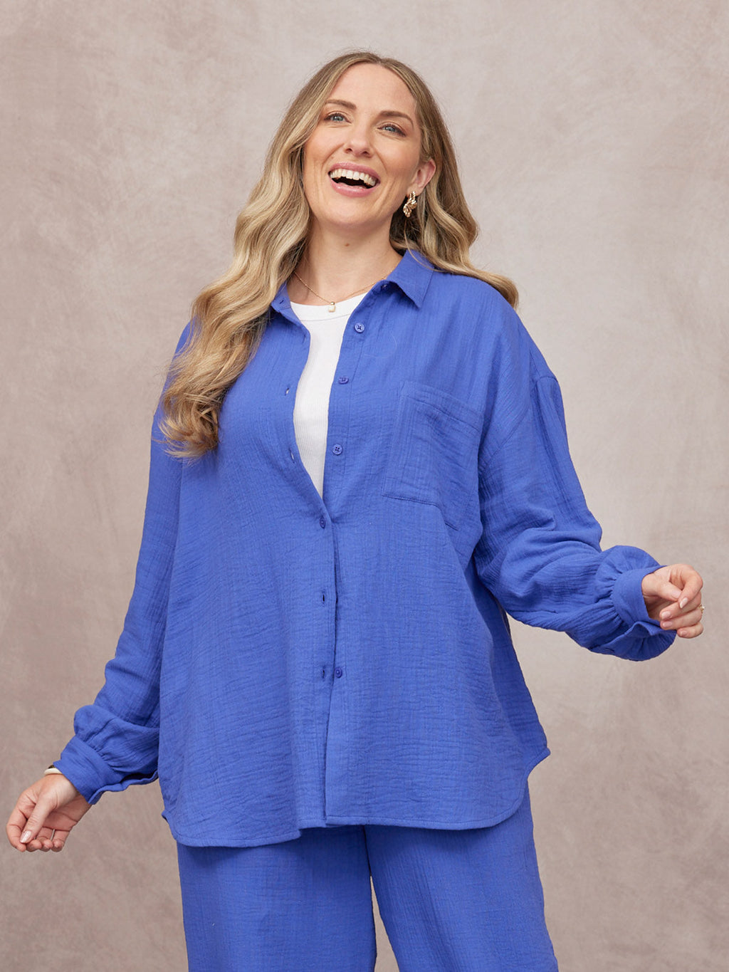 Shirt & Trouser Bundle - Deborah & Joy - Cobalt Blue