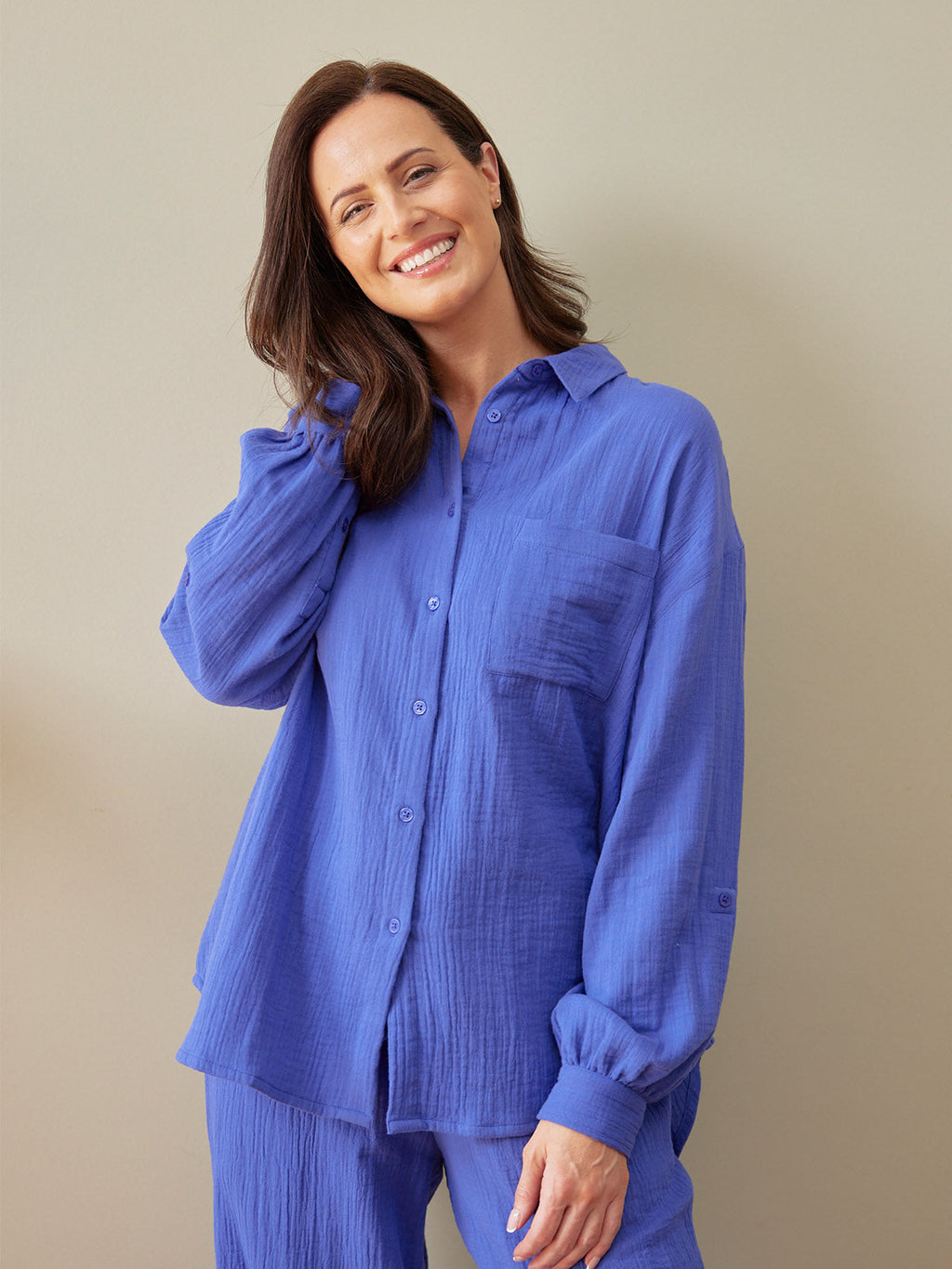 Shirt & Trouser Bundle - Deborah & Joy - Cobalt Blue