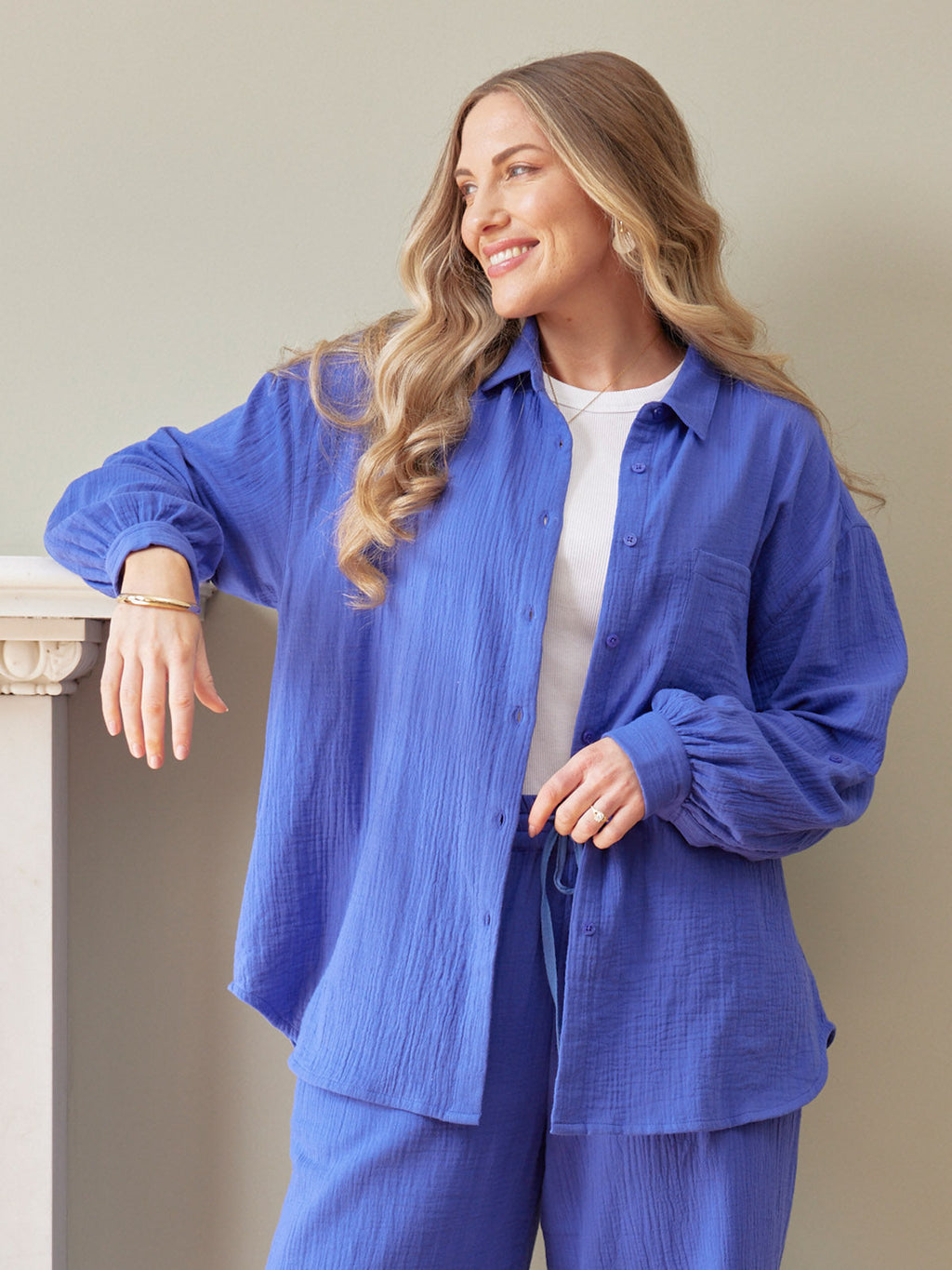 Shirt & Trouser Bundle - Deborah & Joy - Cobalt Blue