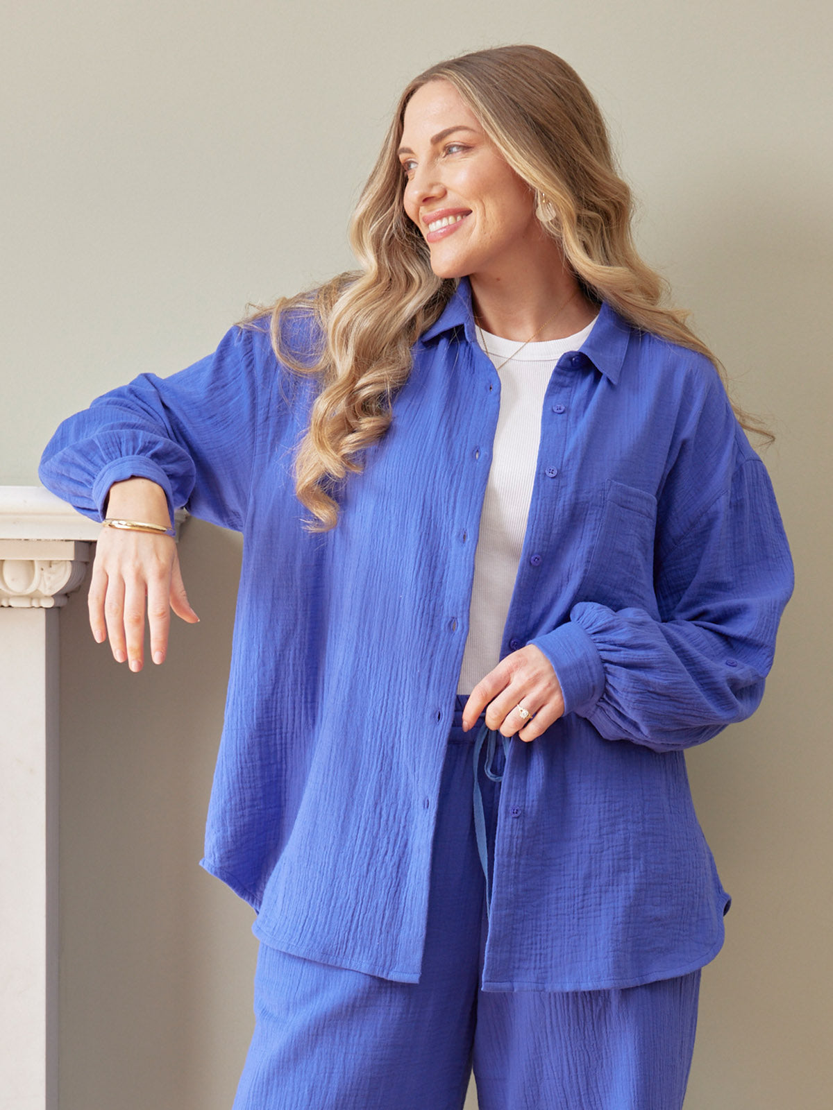 Shirt & Trouser Bundle - Deborah & Joy - Cobalt Blue