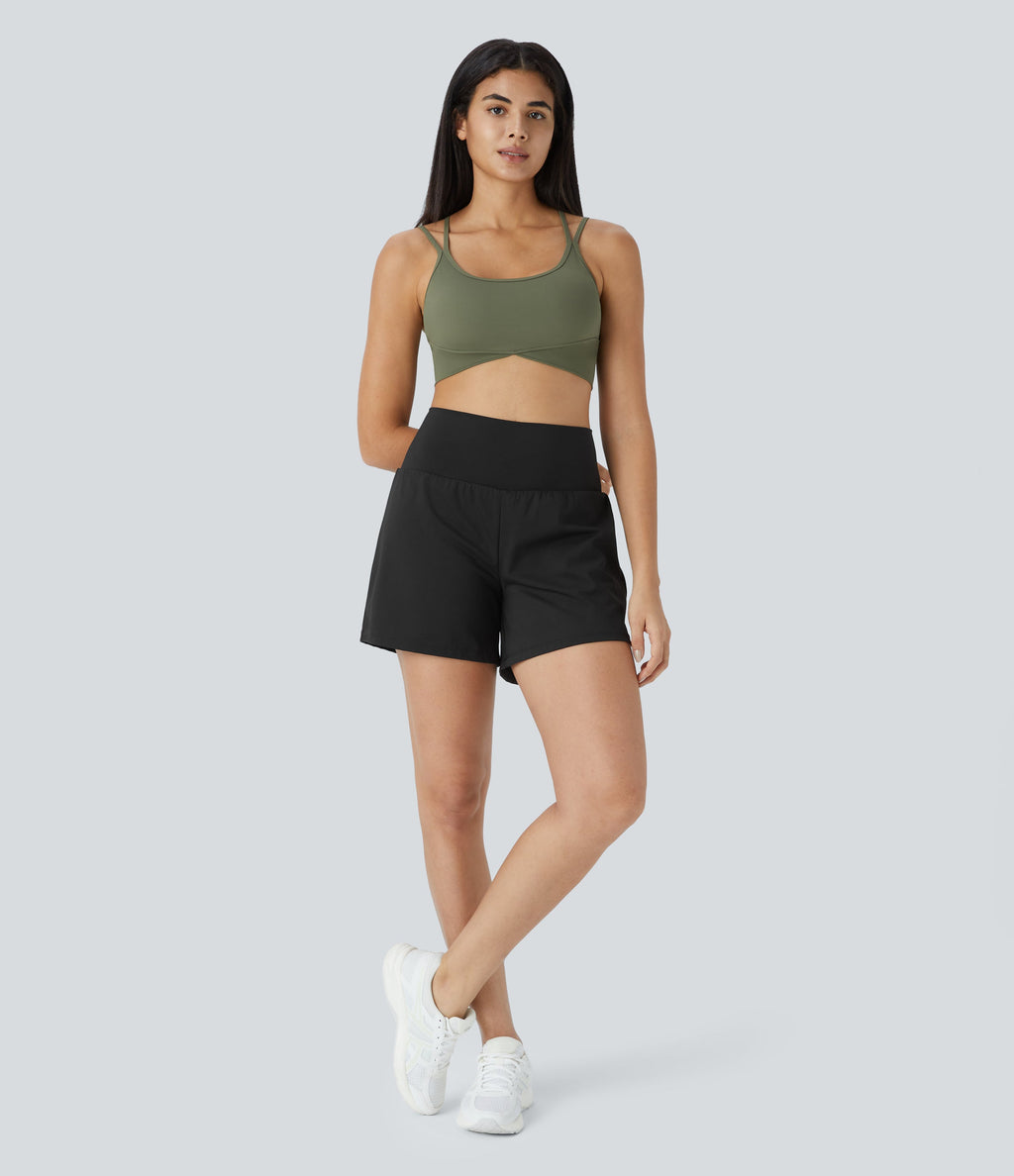 2026🔥UK Super High Waisted Back Pocket & Side Hidden Pocket 2-in-1 Yoga Shorts
