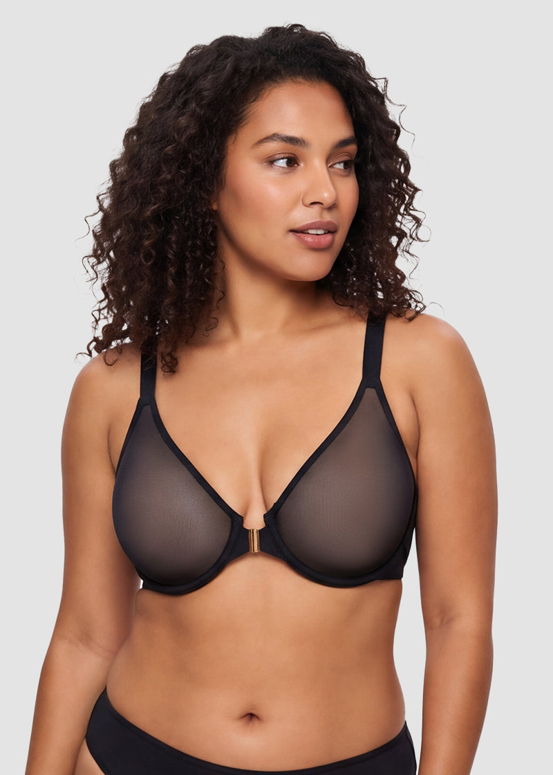 Front Closure Mesh Support Bra