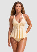 Slimming Lace Halter Tankini Set