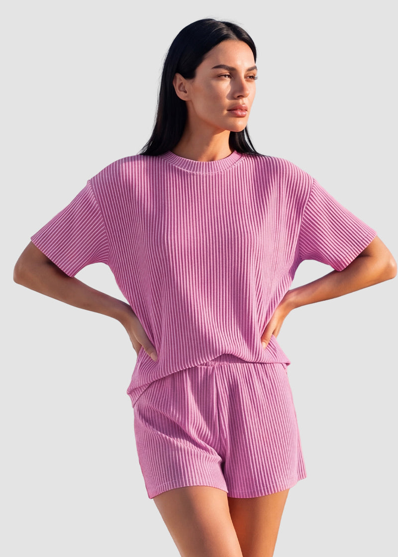 Ribbed Summer Lounge Two-Piece Set