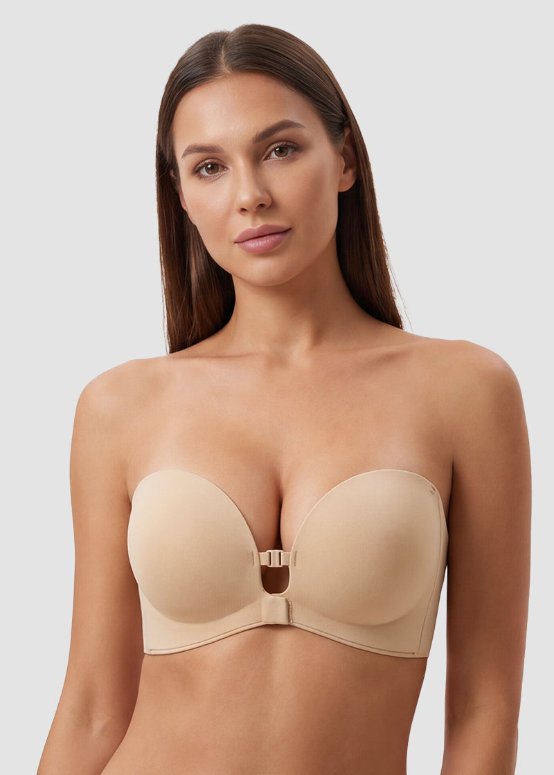 Front Closure No-Slip Supportive Fit Strapless Bra