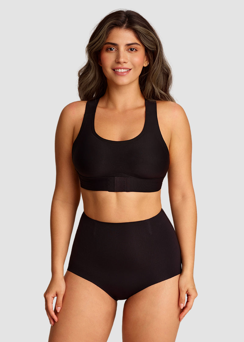 Front Closure Cross-Back Wireless Posture Bra