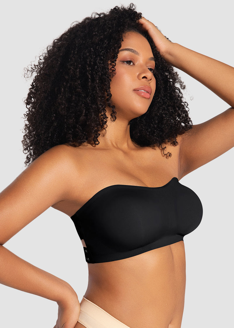 Non-Slip Crossover Side Hook Bandeau Bra