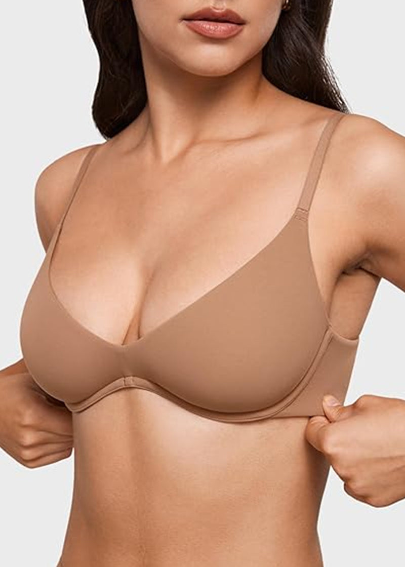 Unlined Plunge Balconette Bra with Underwire