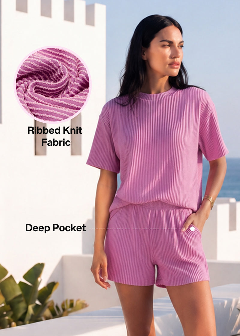 Ribbed Summer Lounge Two-Piece Set
