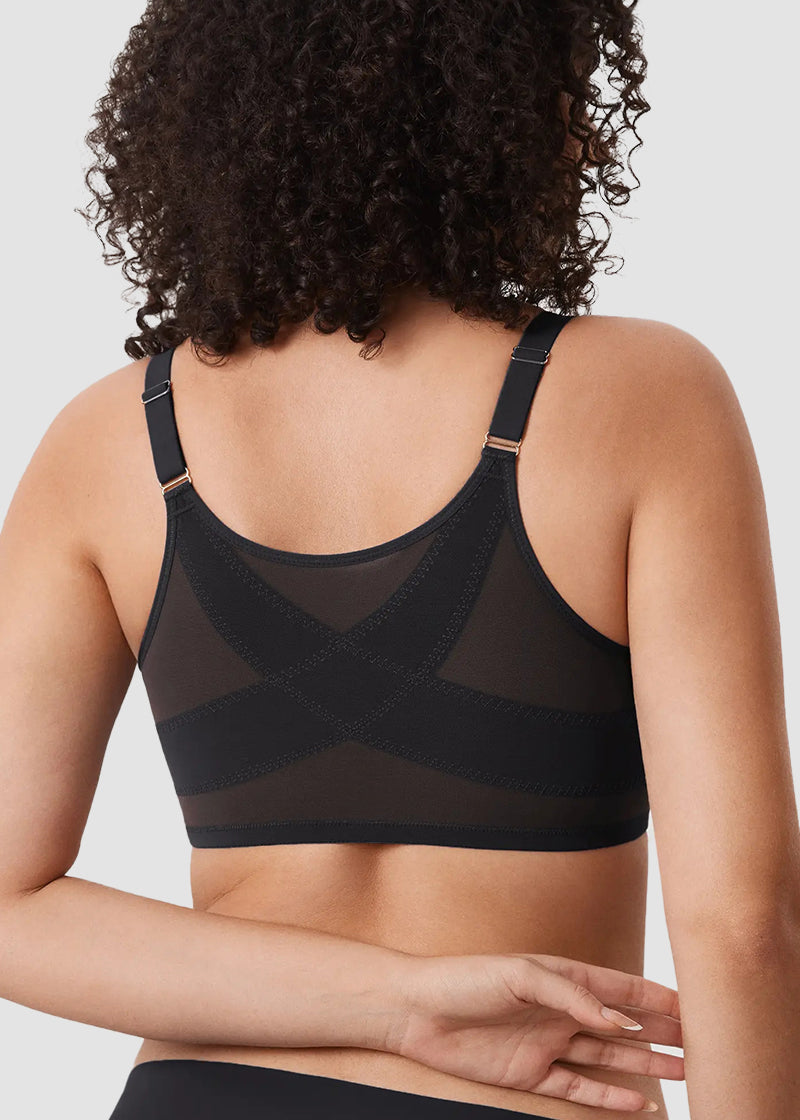 Front Closure Mesh Support Bra