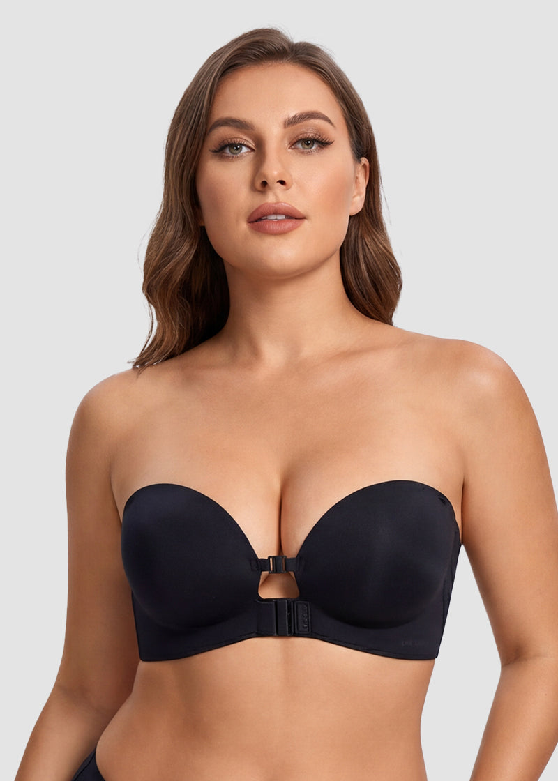 Front Closure No-Slip Supportive Fit Strapless Bra