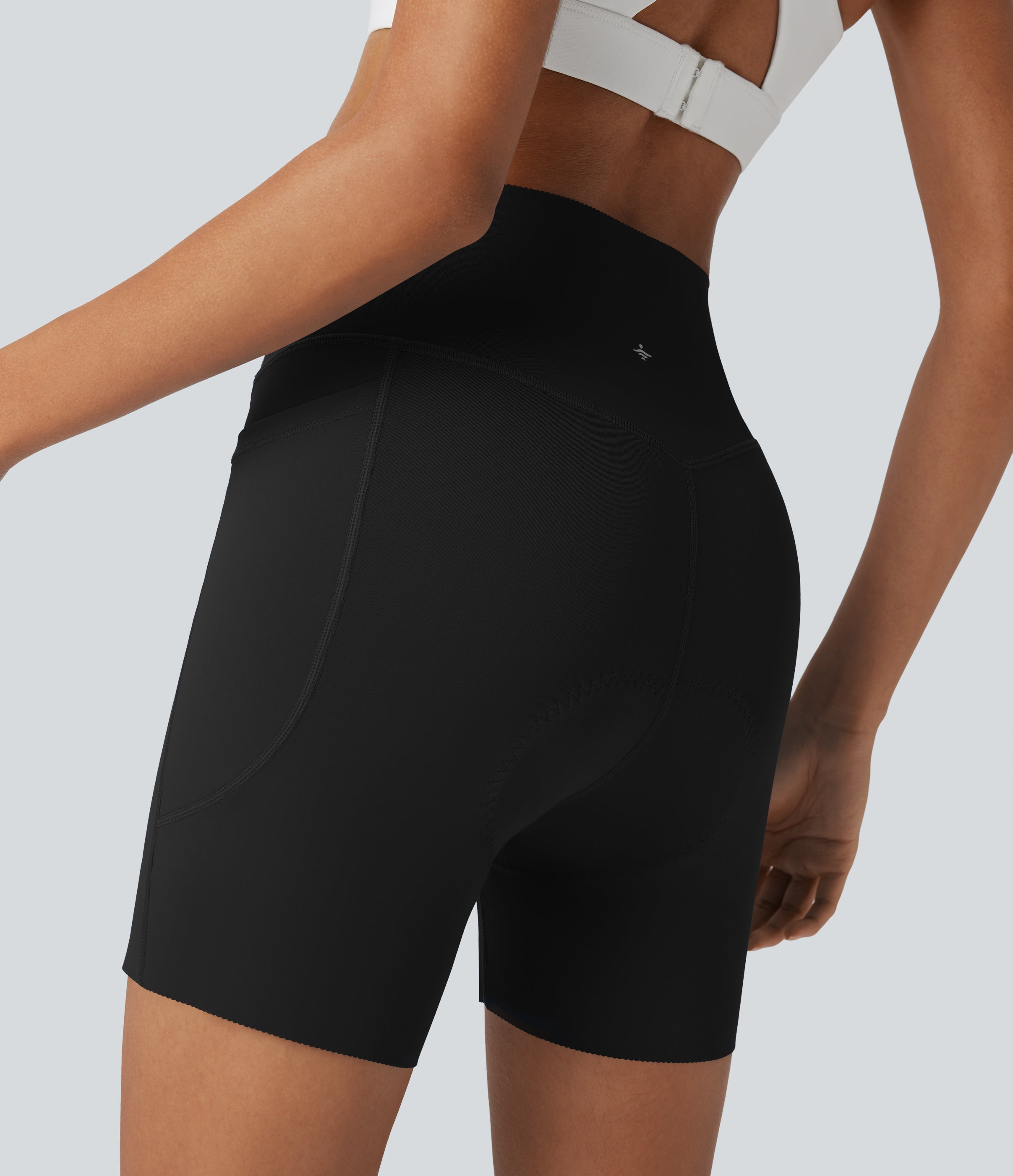 SpeedWaveTM SoCinched High Waisted Antislip Tummy Control Quick Dry Cycling Chamois Padded Biker Shorts 5'' with Pockets