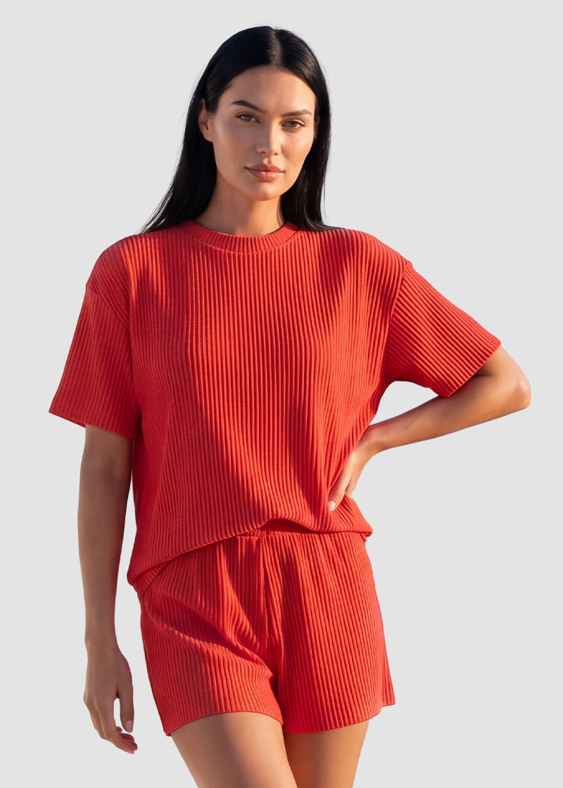 Ribbed Summer Lounge Two-Piece Set