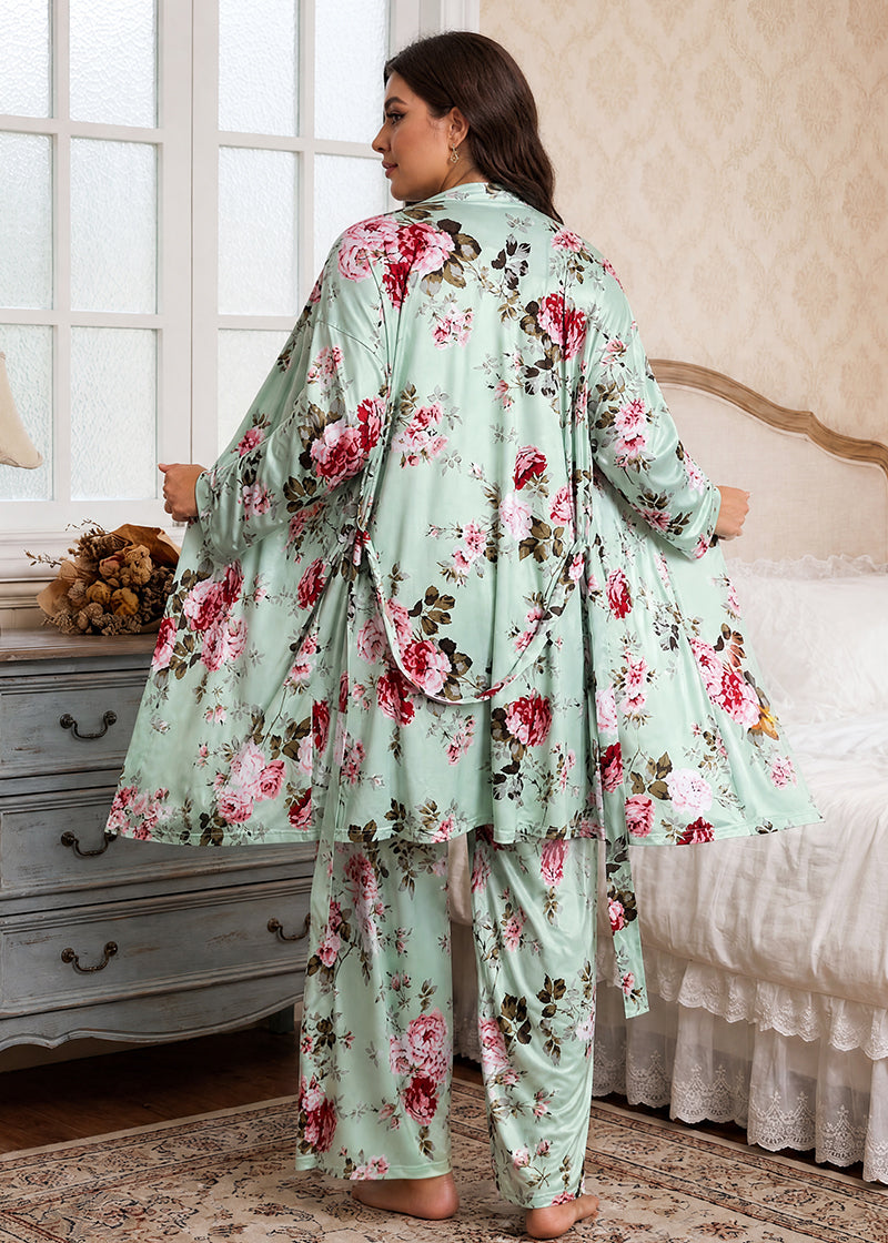 Comfy 3-Piece Pajama Set – Robe, Camisole & Long Pants