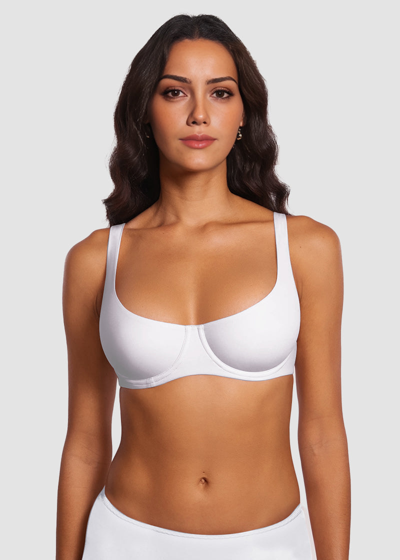 Underwire Support Seamless Unlined Balconette Bra