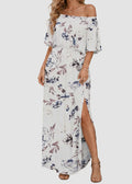 Women's Plus Size Off Shoulder Maxi Dress with Pockets