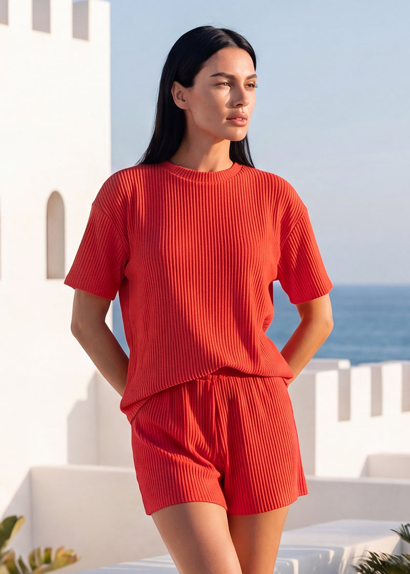 Ribbed Summer Lounge Two-Piece Set