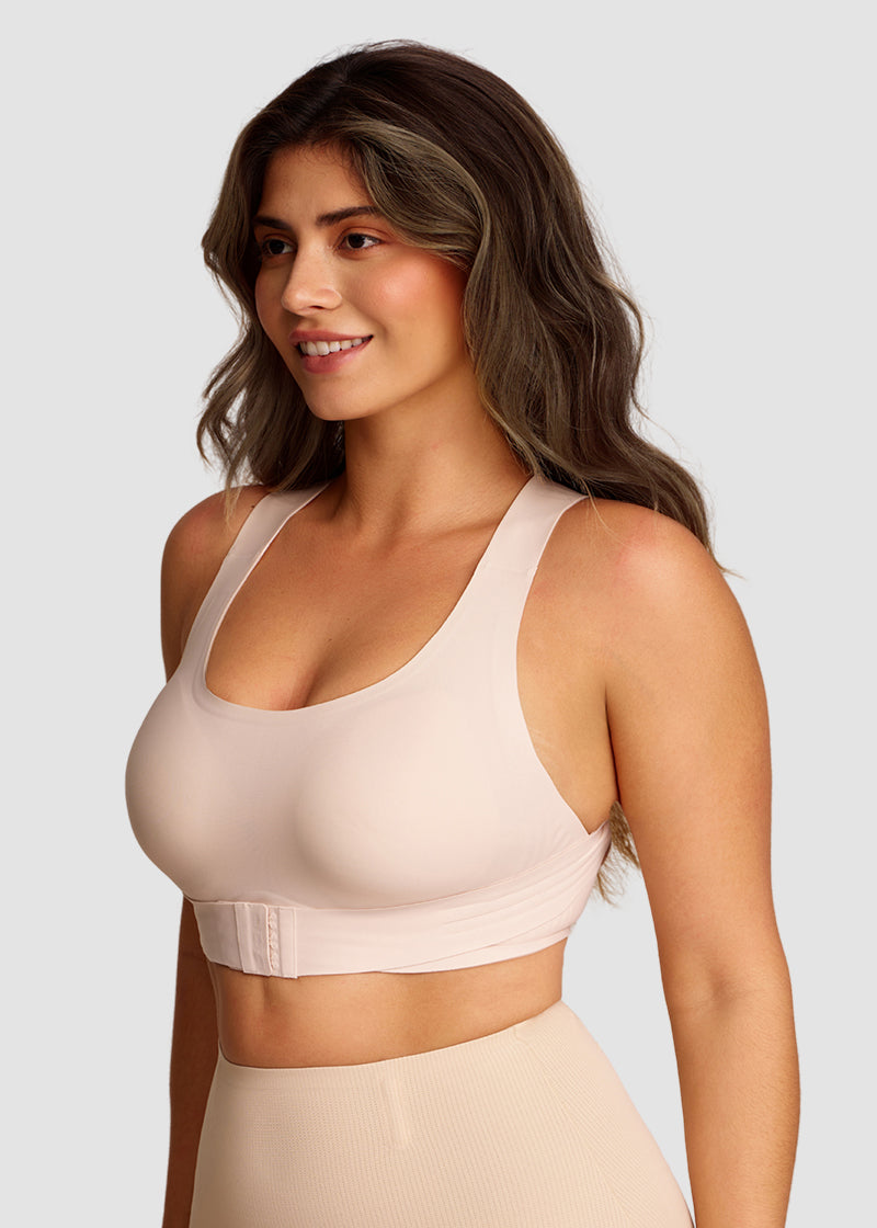 Front Closure Cross-Back Wireless Posture Bra