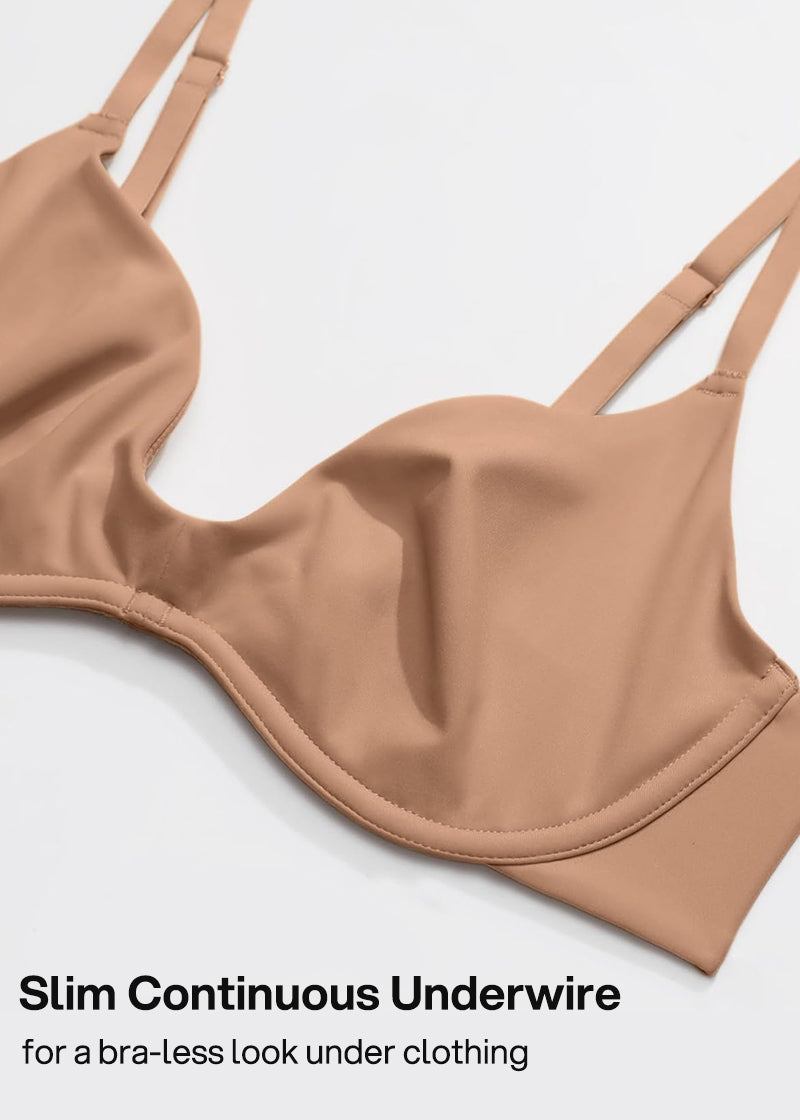 Unlined Plunge Balconette Bra with Underwire