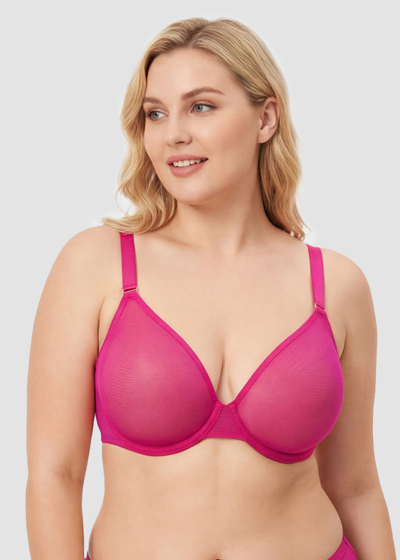 Seamless Mesh Unlined Underwire Bra