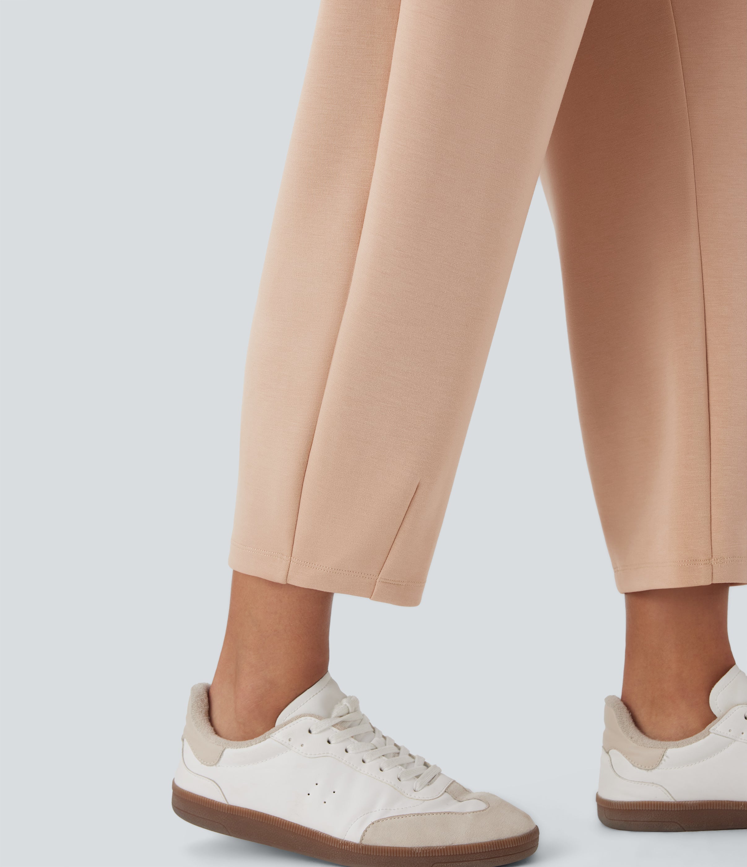 High Waisted Barrel Leg Casual Pants with Pockets