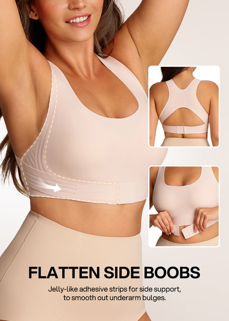 Front Closure Cross-Back Wireless Posture Bra