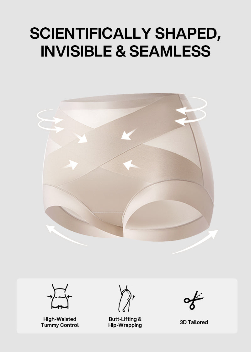 High-Waist Cross Compression Shaping Panties (6 Pack)