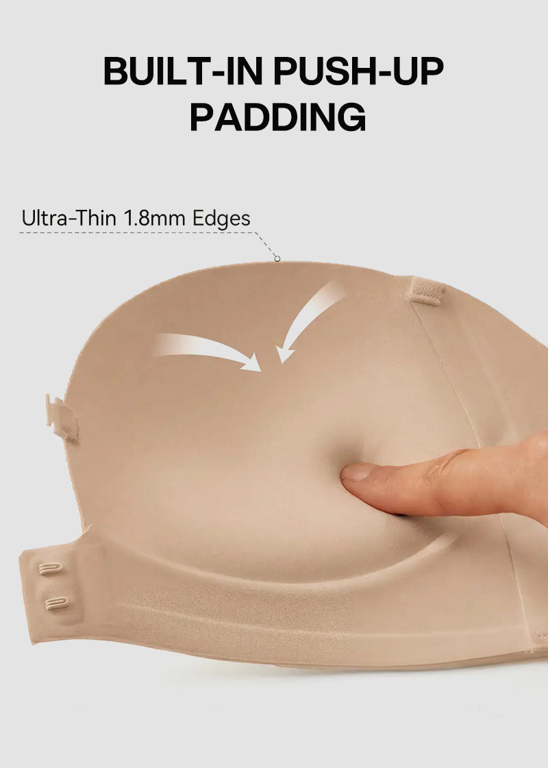 Front Closure No-Slip Supportive Fit Strapless Bra