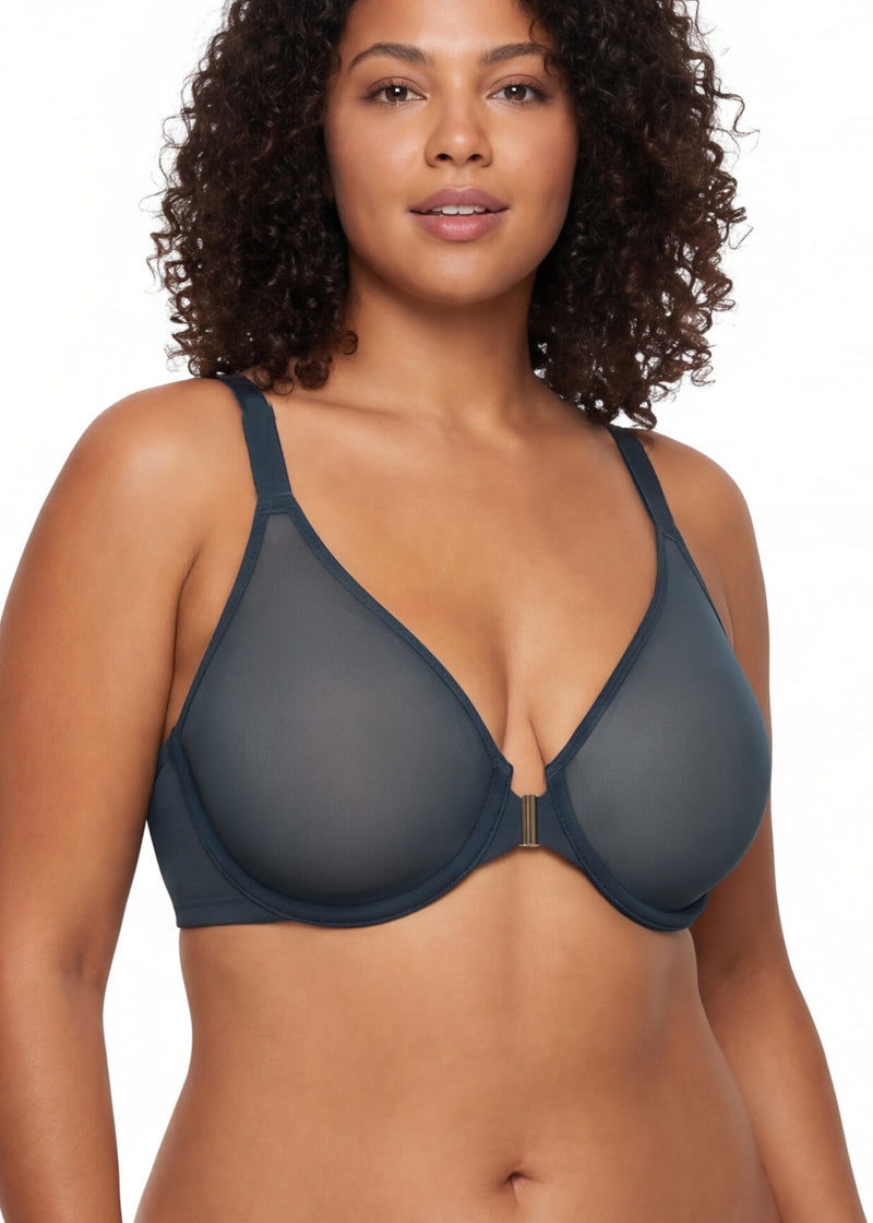 Front Closure Mesh Support Bra
