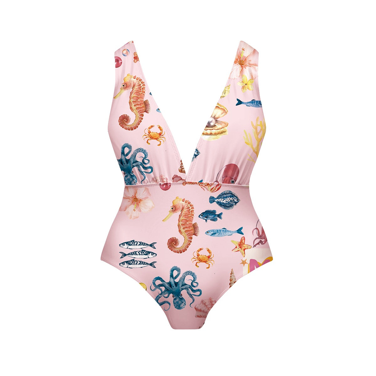 Ocean Love Pink Sea Life One-Piece Swimsuit&Pants