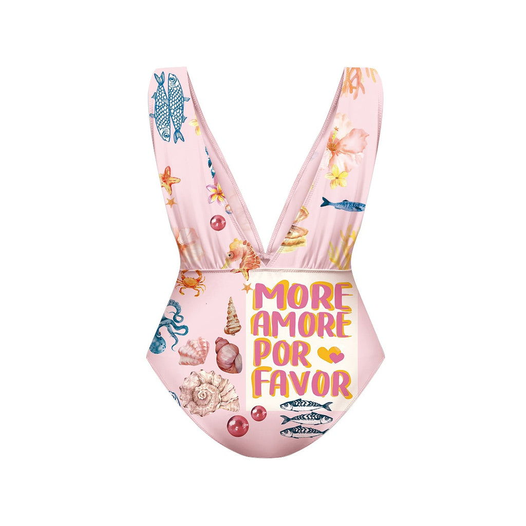 Ocean Love Pink Sea Life One-Piece Swimsuit&Pants