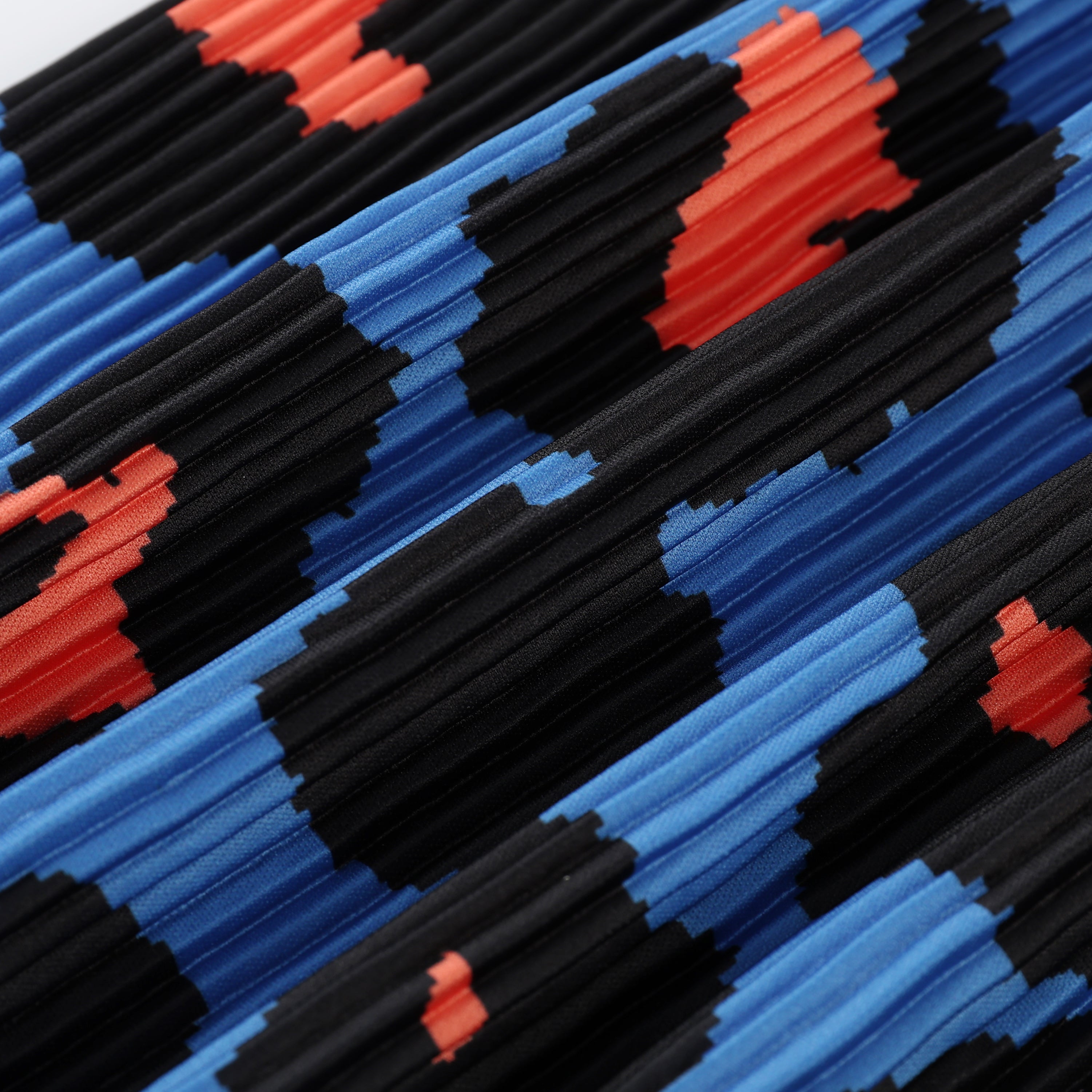 Blue Leopard Abstract Print Wide-Leg Drawstring Palazzo Pleated Pants