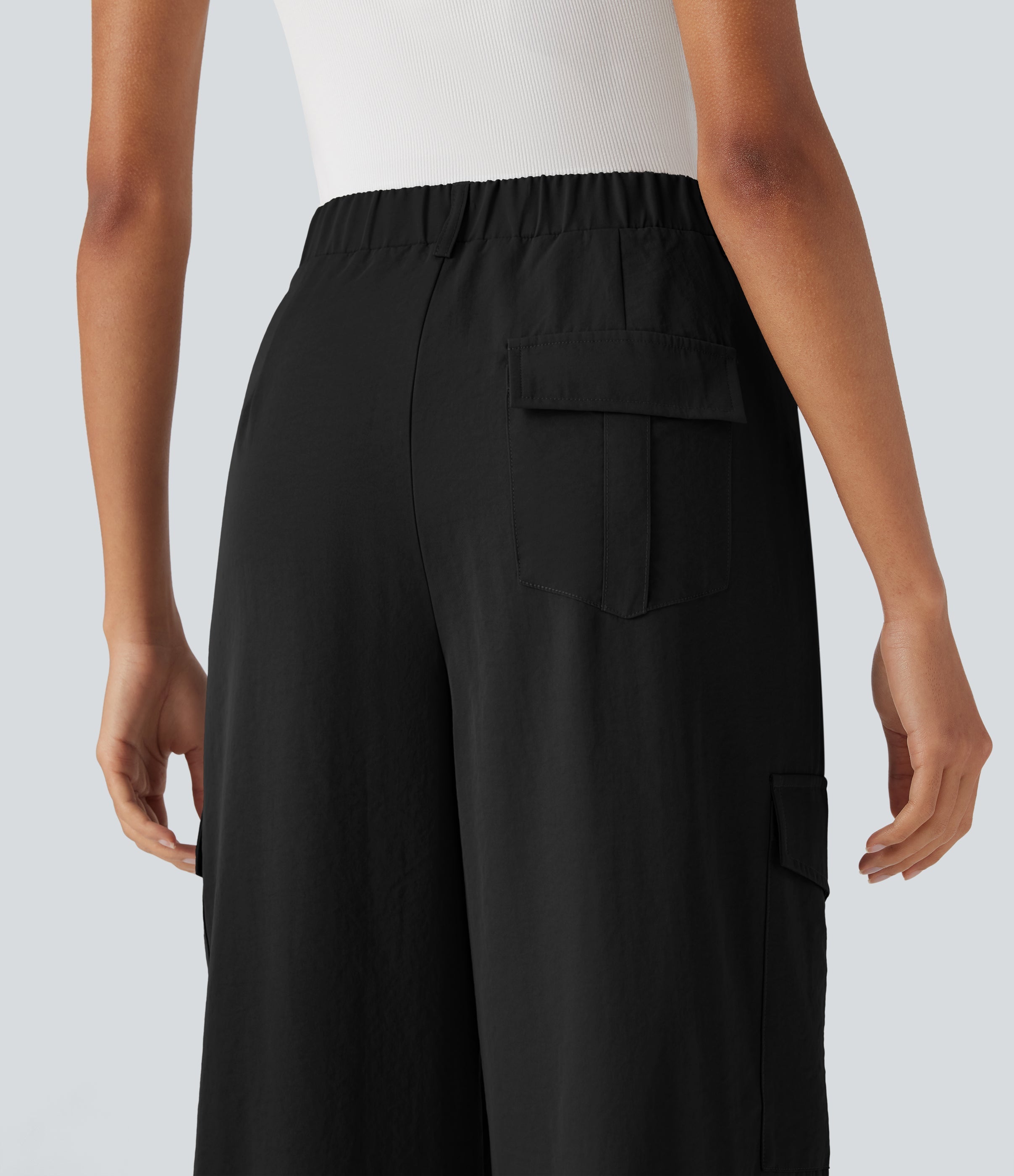High Waisted Travel Cargo Pants with Pockets