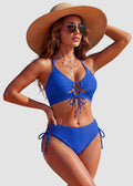 Tie-Front Push-Up Halter Bikini Set