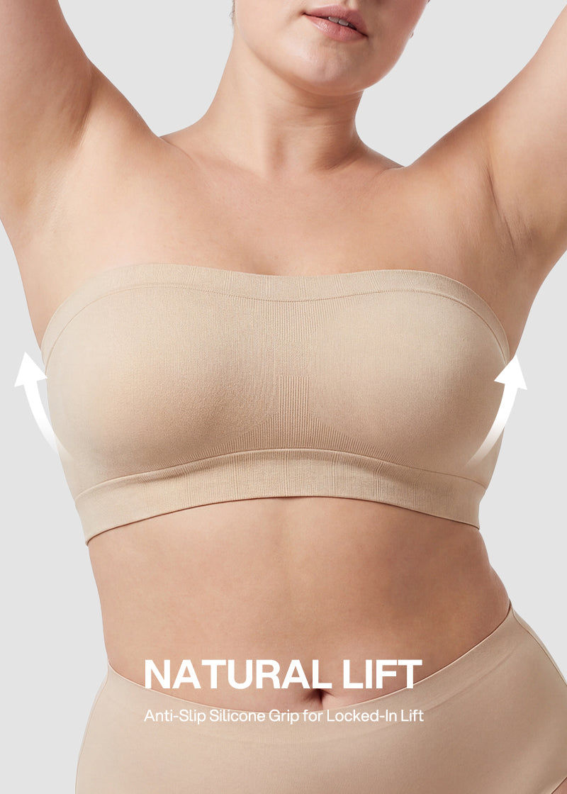 Stay‑Put Wireless Seamless Bandeau Bra