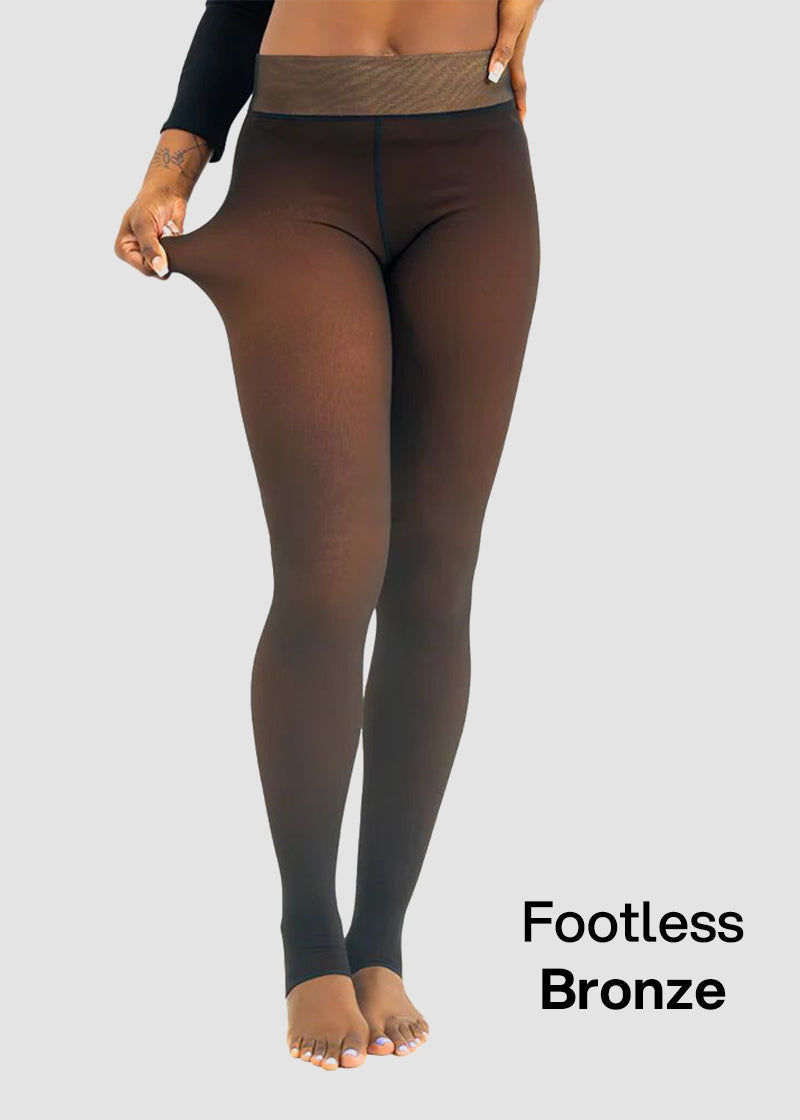 Semi Transparent double seam Fleece Lined Tights