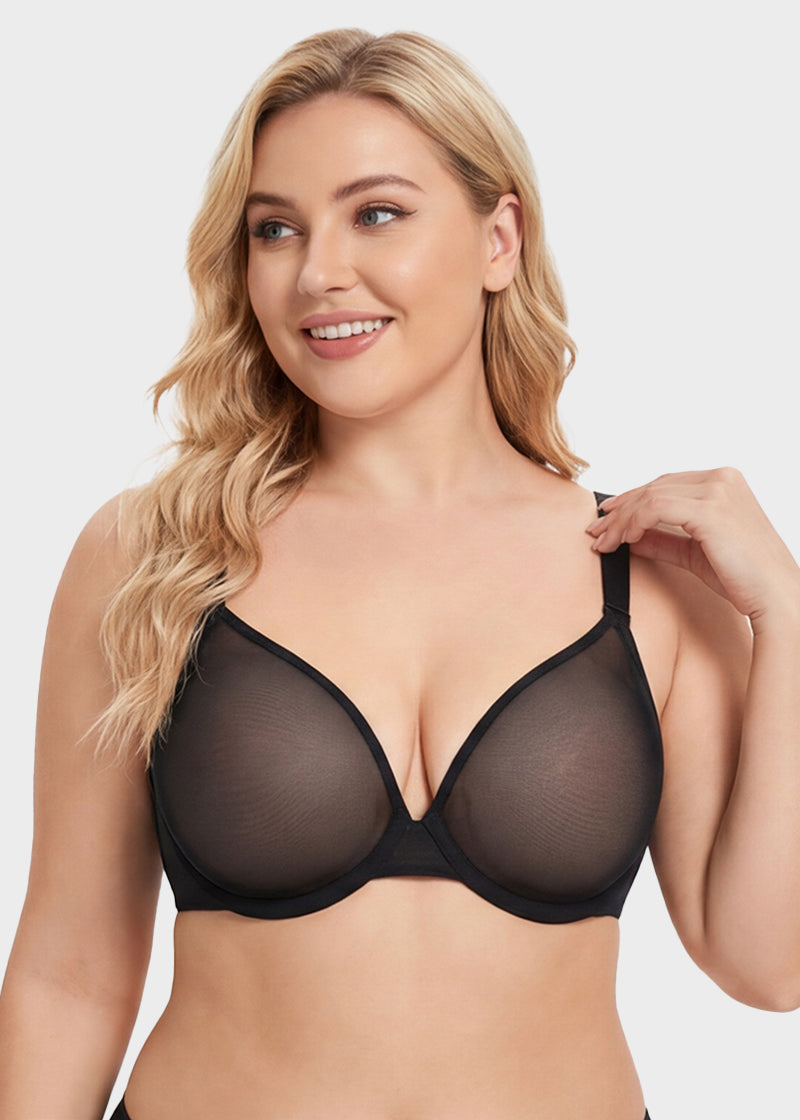 Seamless Mesh Unlined Underwire Bra