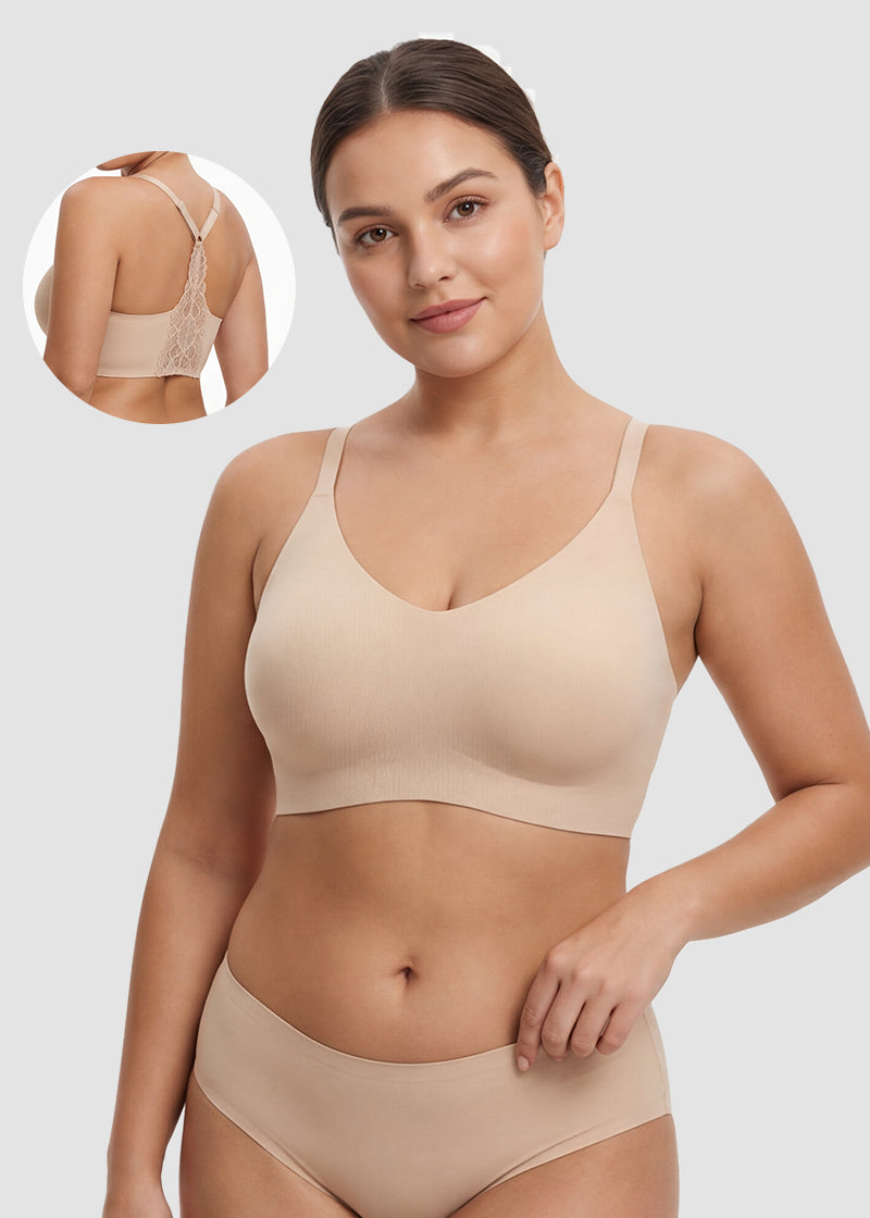 Seamless Backless Lace Bralette