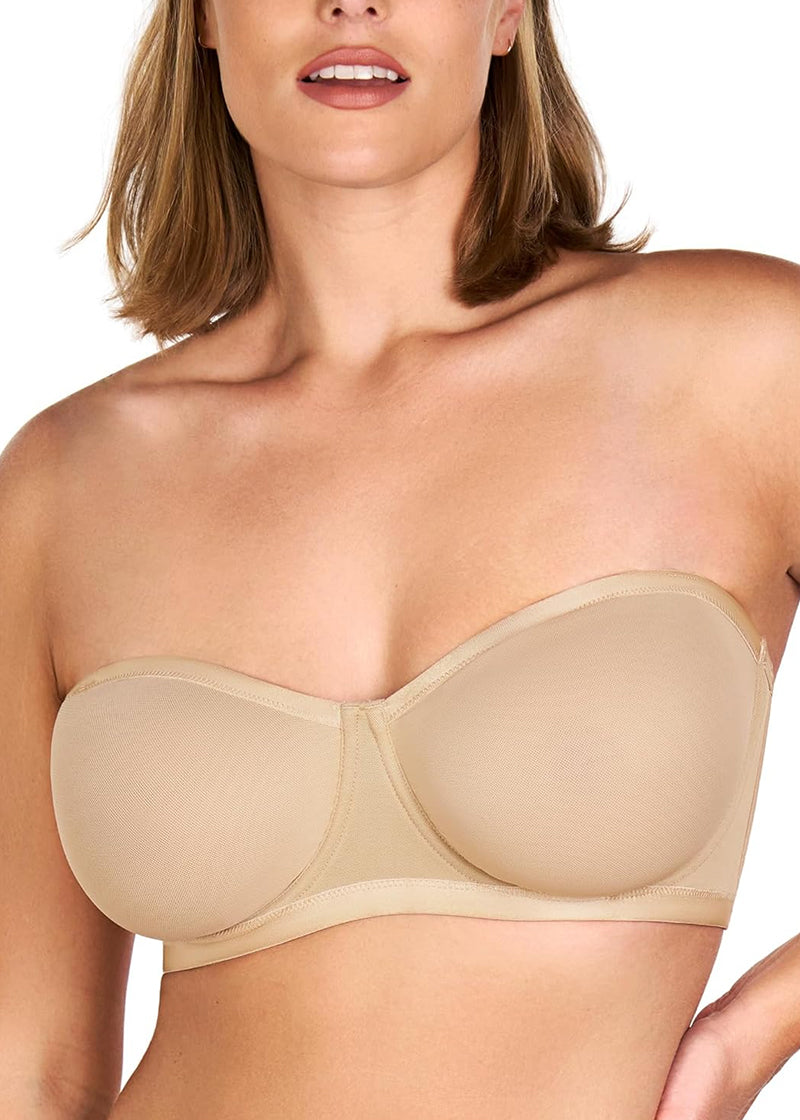 Strapless Mesh Underwire Balconette Bra