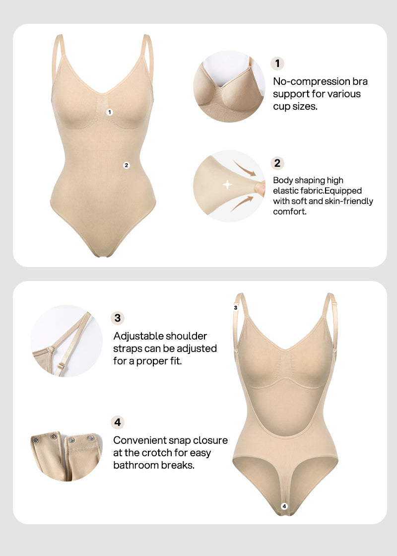 Backless Seamless Tummy Control Bodysuit Shapewear