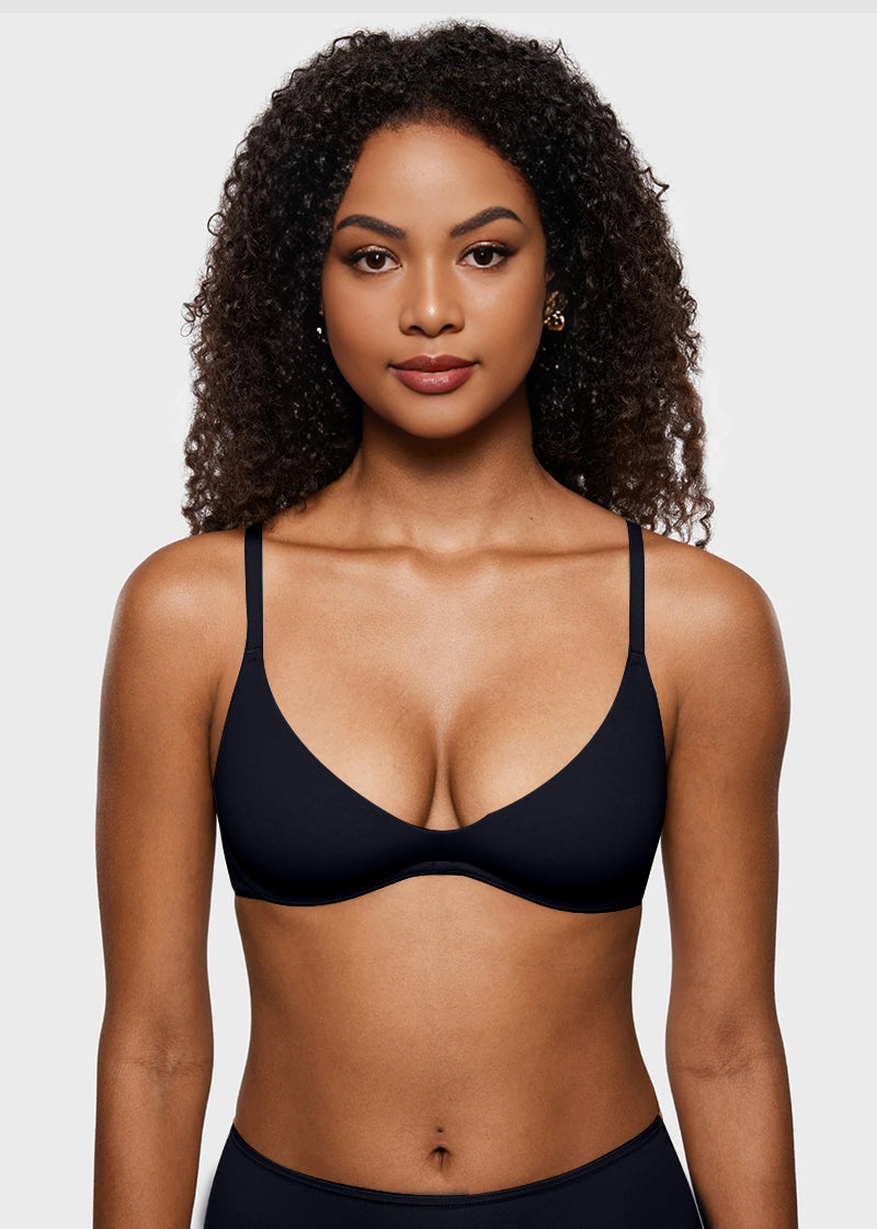 Unlined Plunge Balconette Bra with Underwire