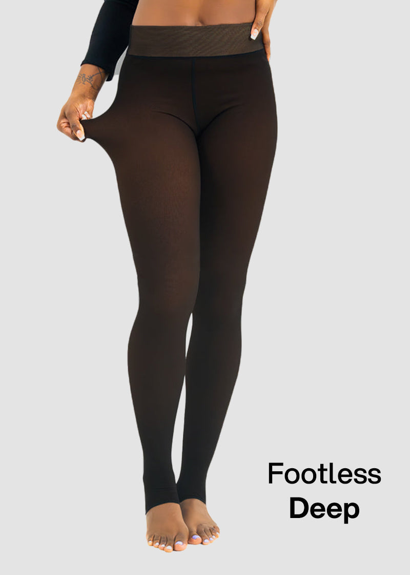 Semi Transparent double seam Fleece Lined Tights