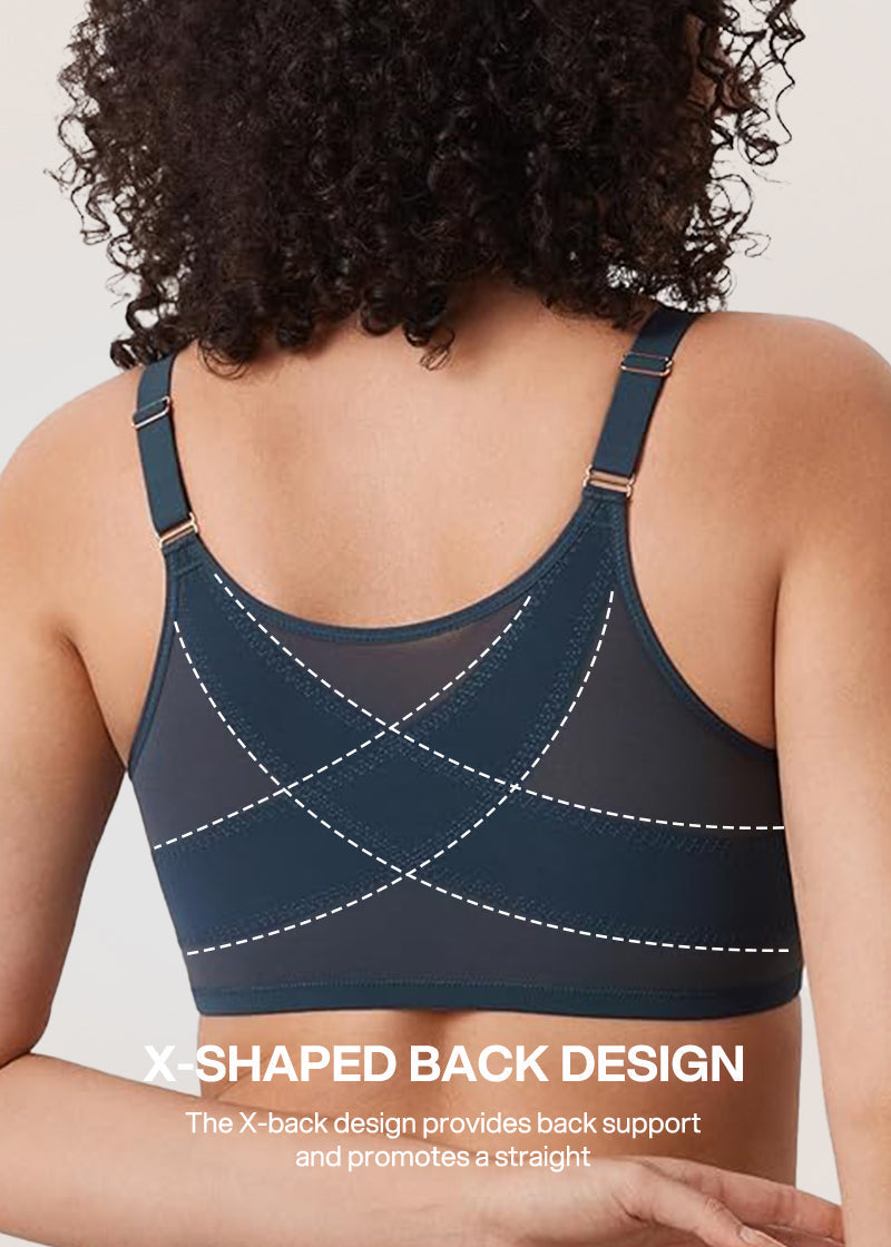 Front Closure Mesh Support Bra