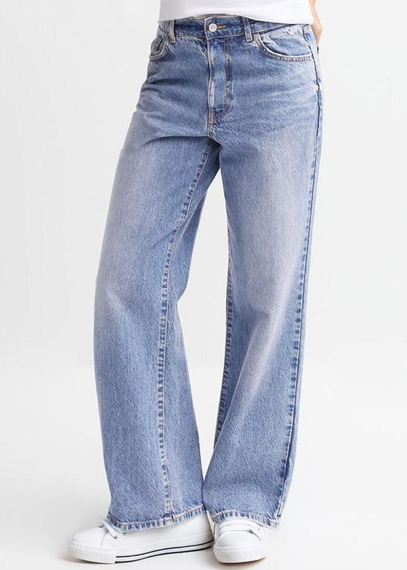 Women’s Minimalist High-Waist Stretch Wide-Leg Jeans