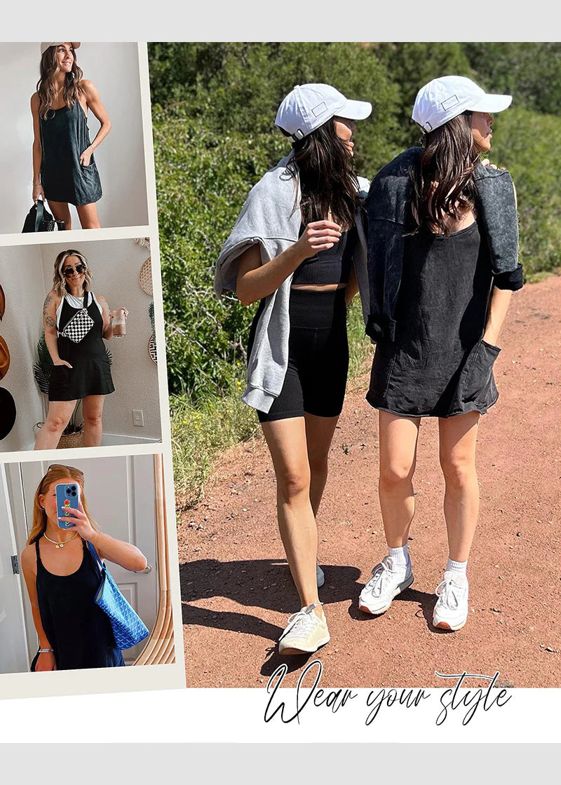 LilyLove® Casual Sleeveless Mini Dress With Built-In Shorts