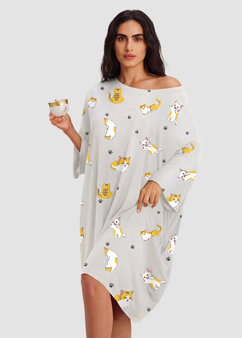 Plus Size Ultra-Soft Oversized Shirt Sleepwear with Pockets