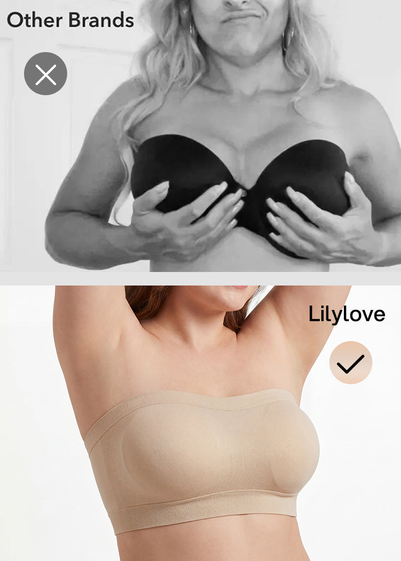 Stay‑Put Wireless Seamless Bandeau Bra